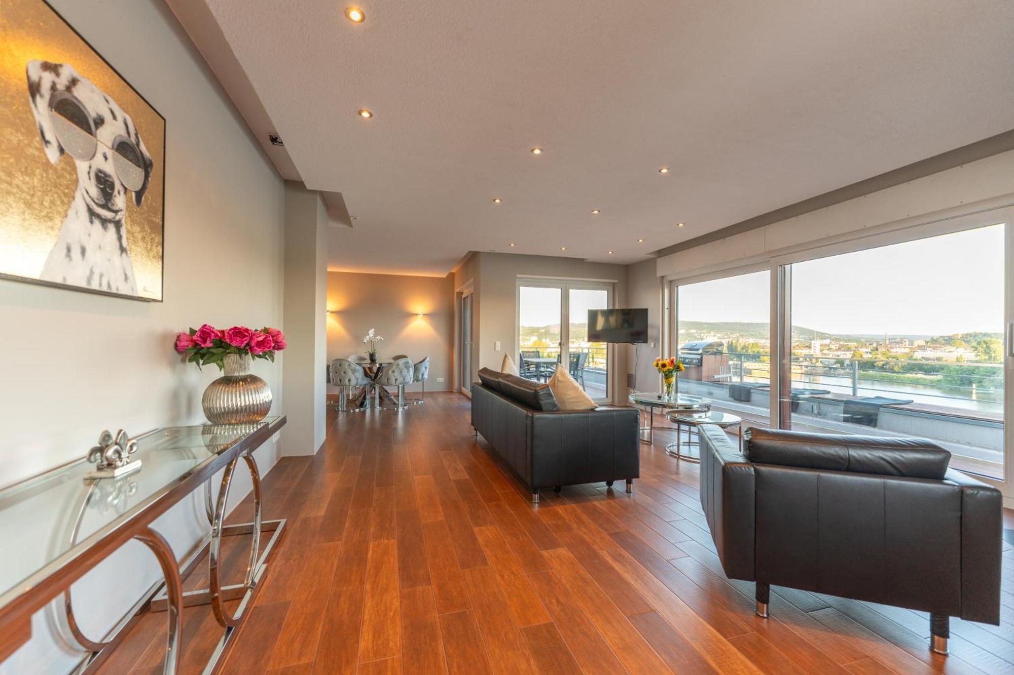 Penthouse Wohnung Mit Schoenem Moselblick In Metternich Koblenz  Exterior foto
